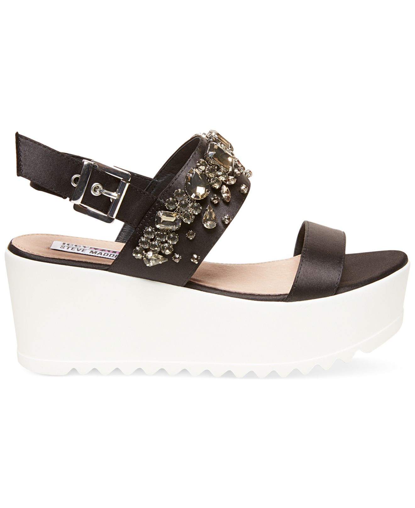 Steve Madden By Iggy Azalea Ono Bling Flatform Wedge Sandals in Black ...