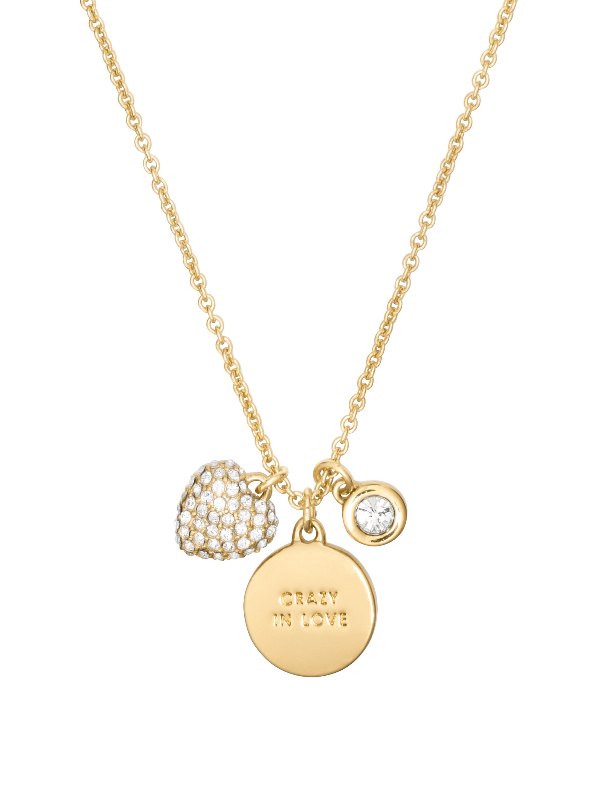 Kate spade new york Born To Shine Heart Charm Necklace in Metallic Lyst