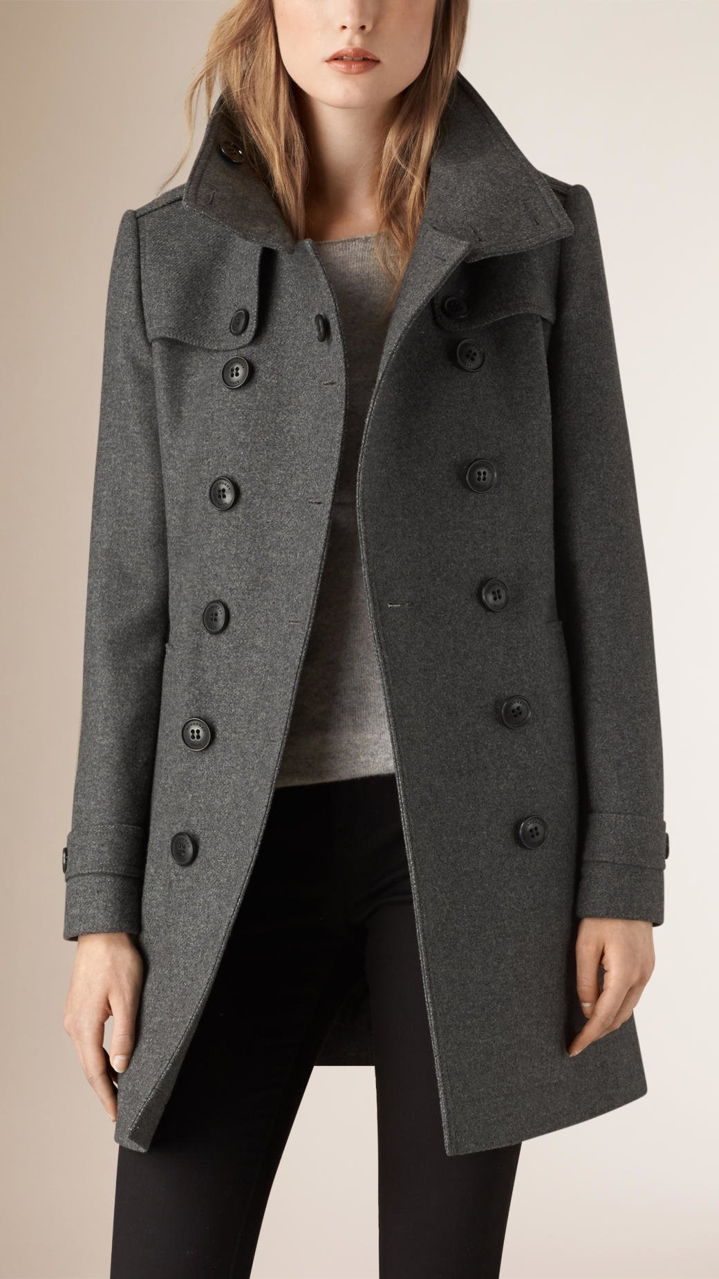 Burberry Wool and Cashmere-Blend Trench Coat in Gray | Lyst