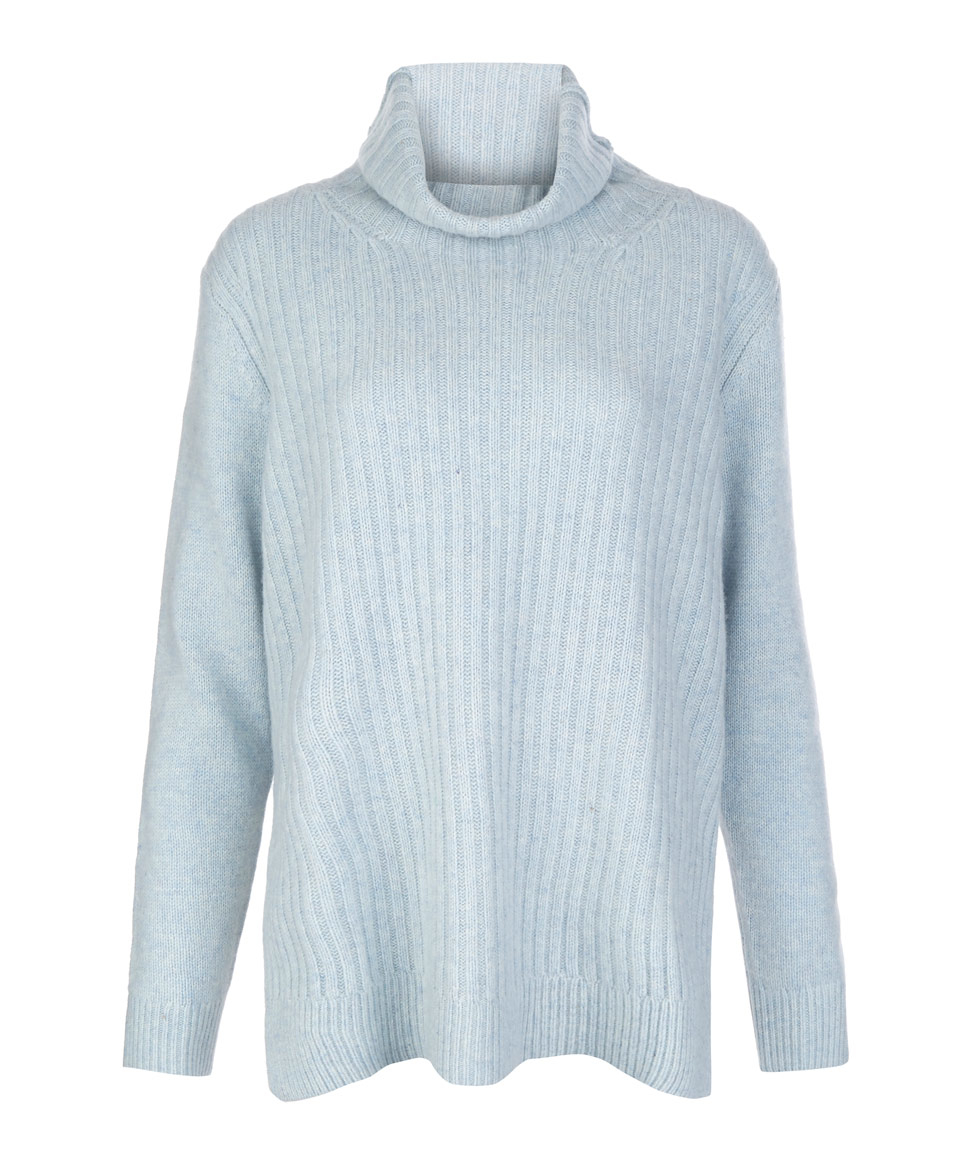 baby blue roll neck jumper