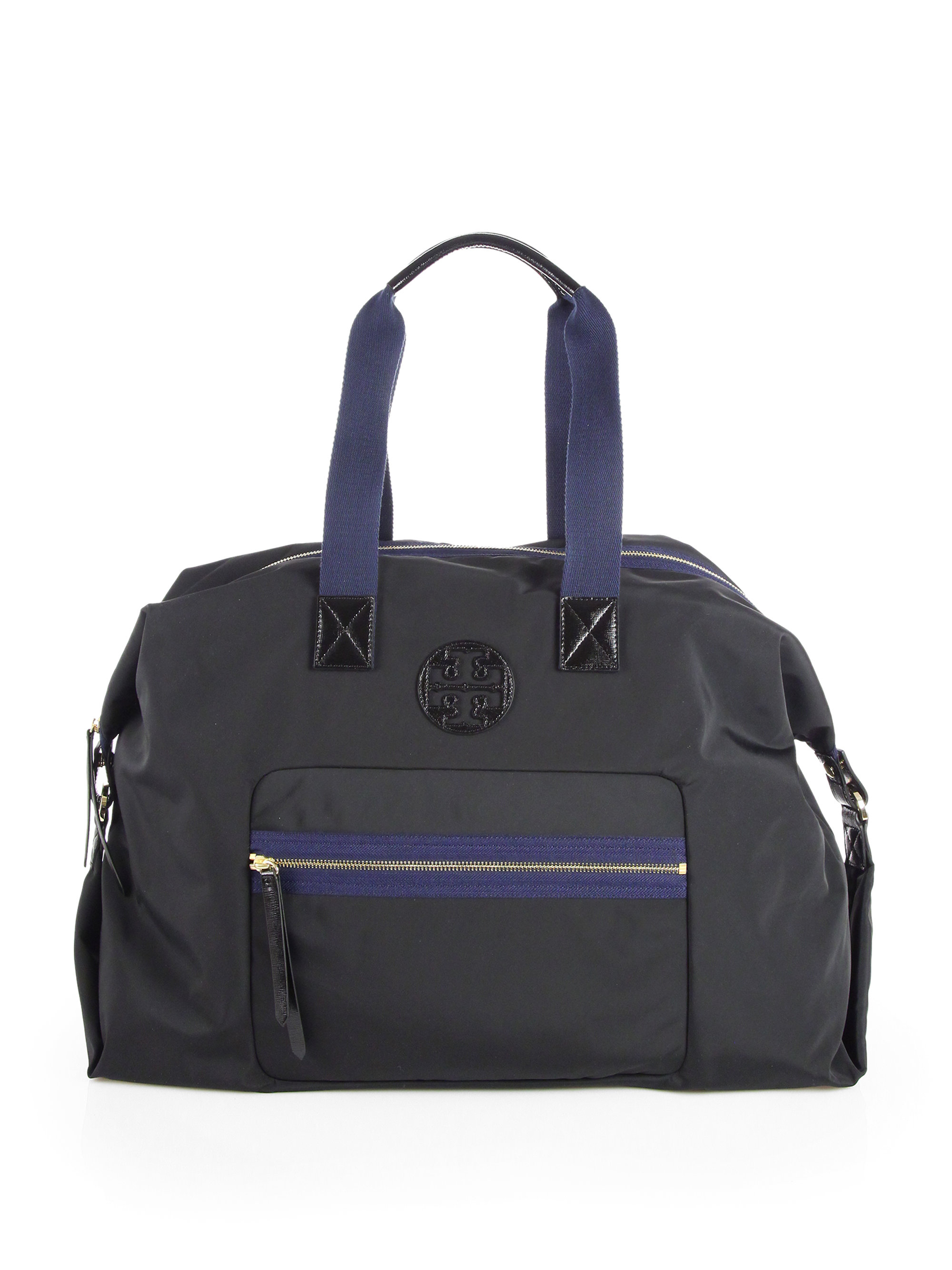 black nylon weekender bag