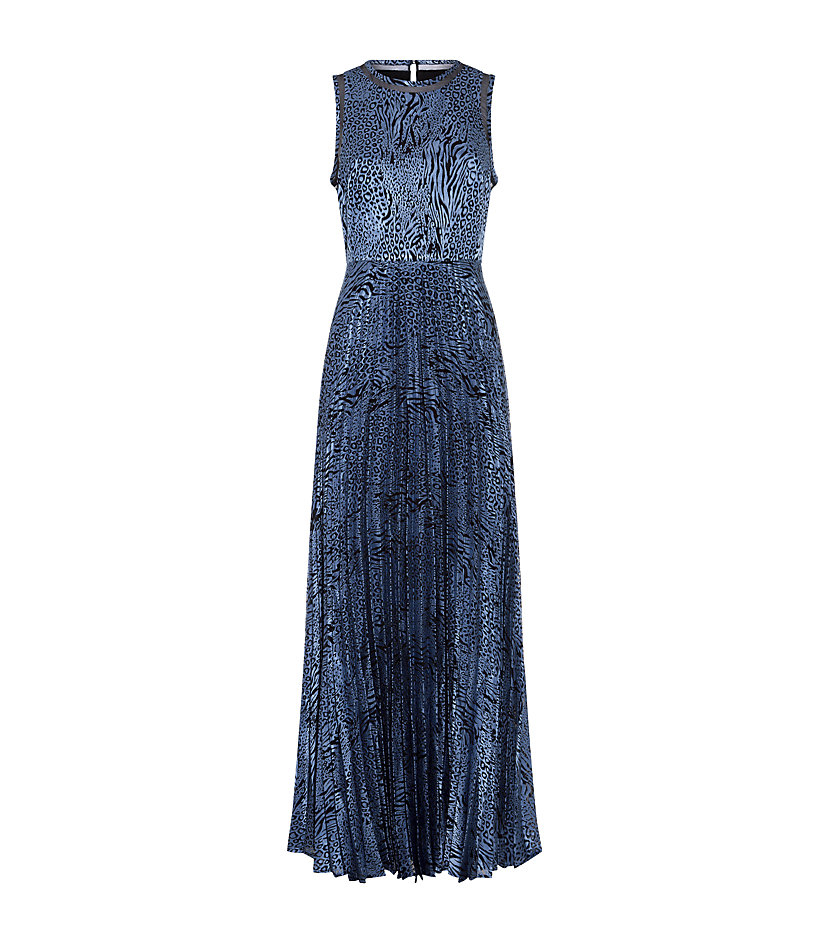 Reiss Angelo Pleated Maxi Dress in Blue | Lyst