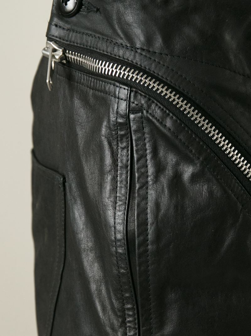 Rick Owens Asymmetric Zip Trousers in 
