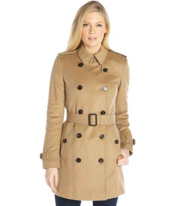 Burberry Wool Cashmere Trench Coat Camel - Buy burberry women's natural ...