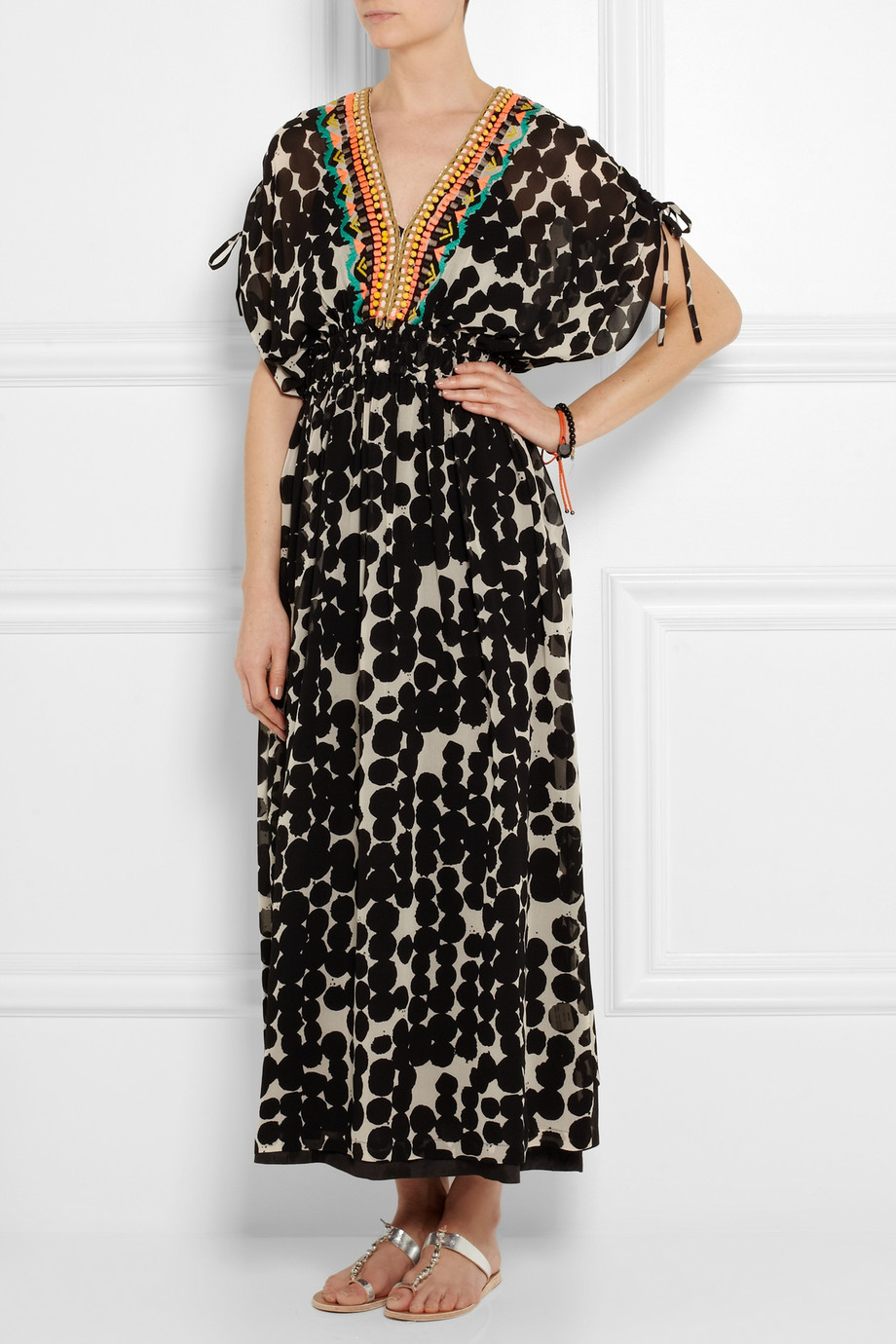 Vineet Bahl Embellished Printed Chiffon 