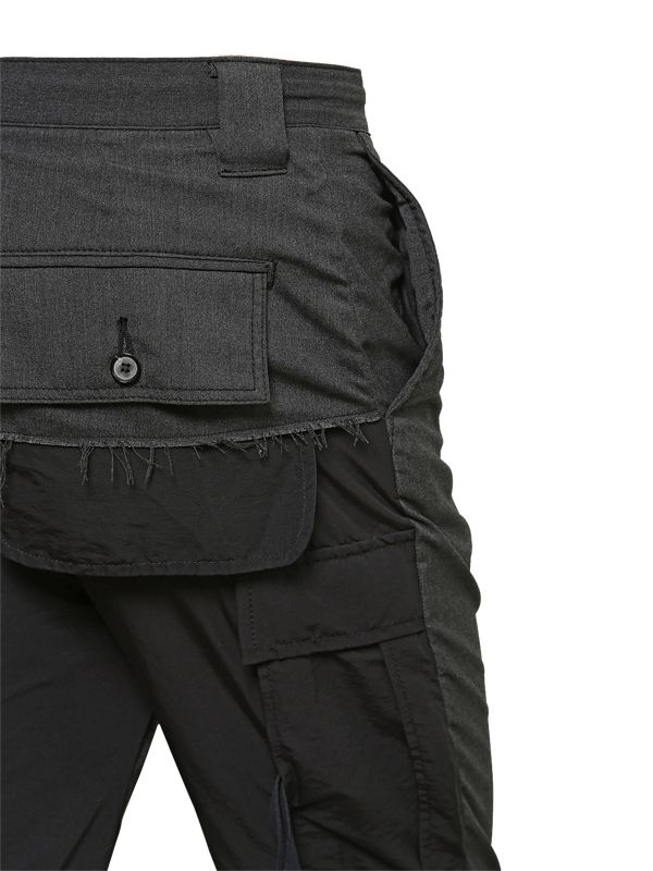 Miharayasuhiro Cotton Gabardine & Nylon Cargo Pants in Black for ...