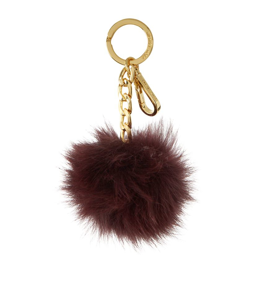 pom michael kors fur pom Fur Key Large Charm Pom Kors Purple Pom Extra Michael in