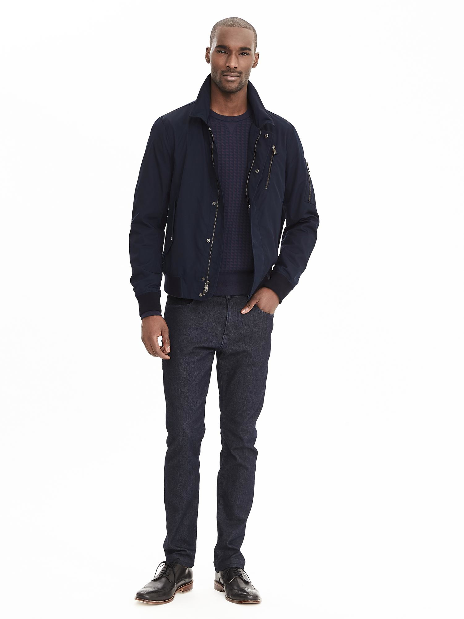 mens navy bomber jacket