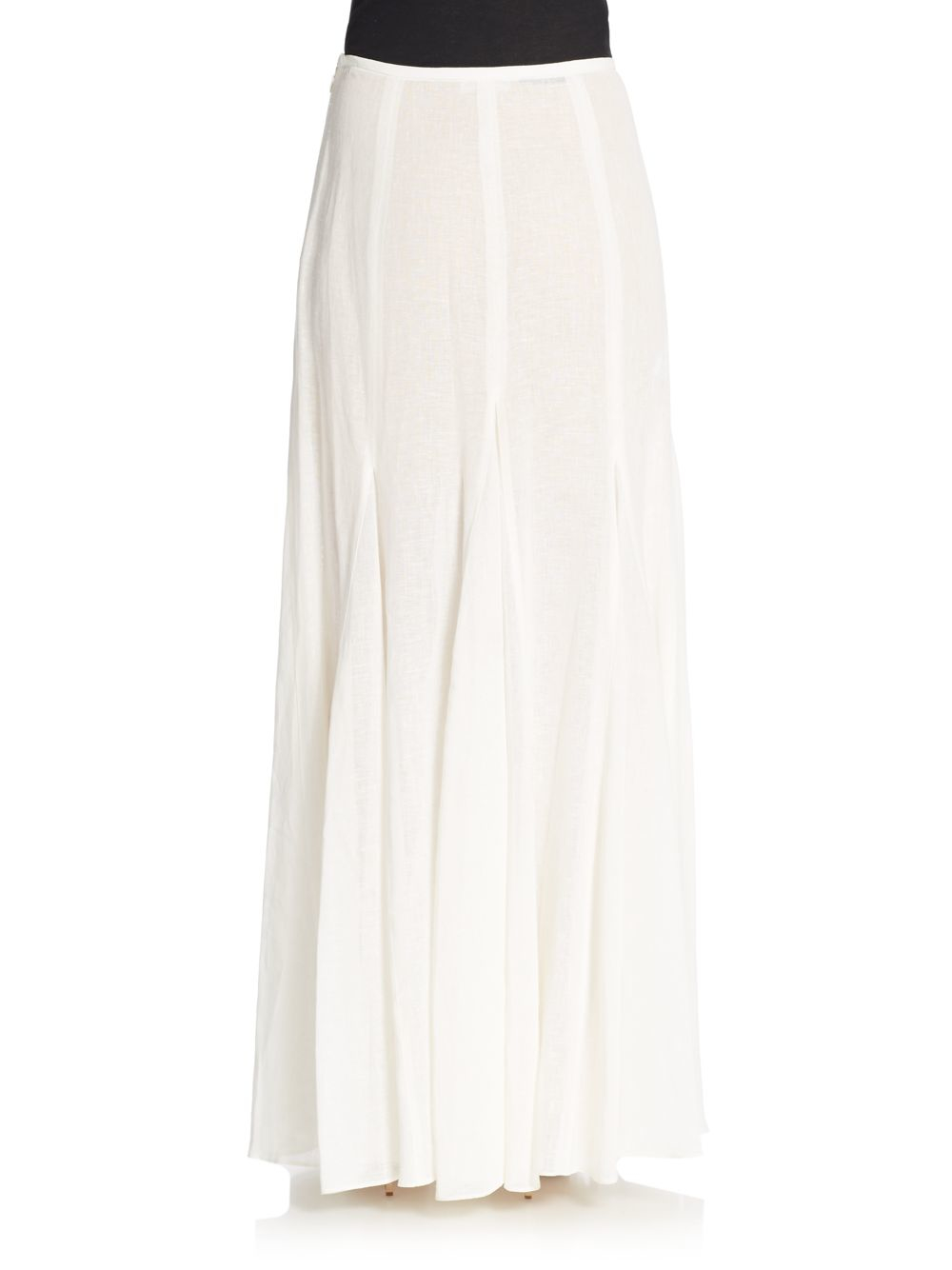 Michael Kors Linen Godet Maxi Skirt in Ivory (White) - Lyst