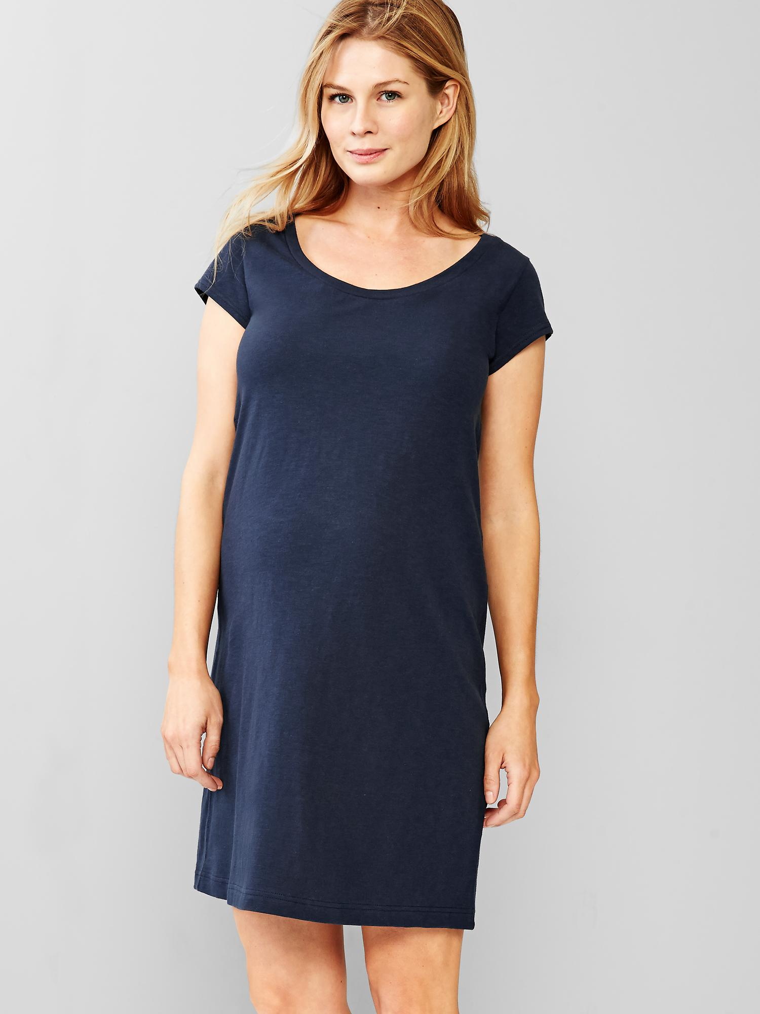 Gap Scoopneck Tshirt Dress in Blue (TRUE INDIGO 2) Lyst