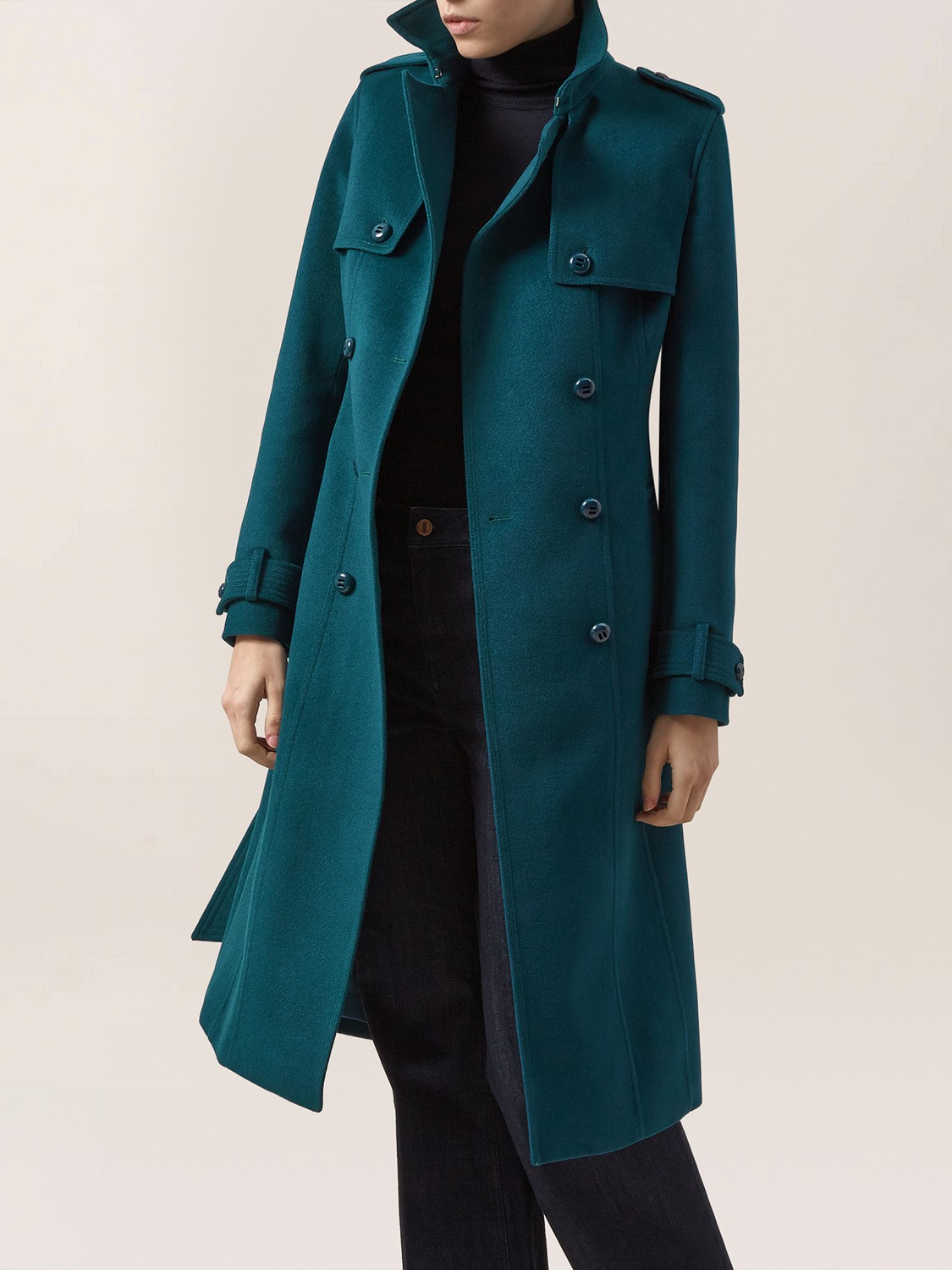 Hobbs Callaghan Wool Trench Coat in Blue Lyst