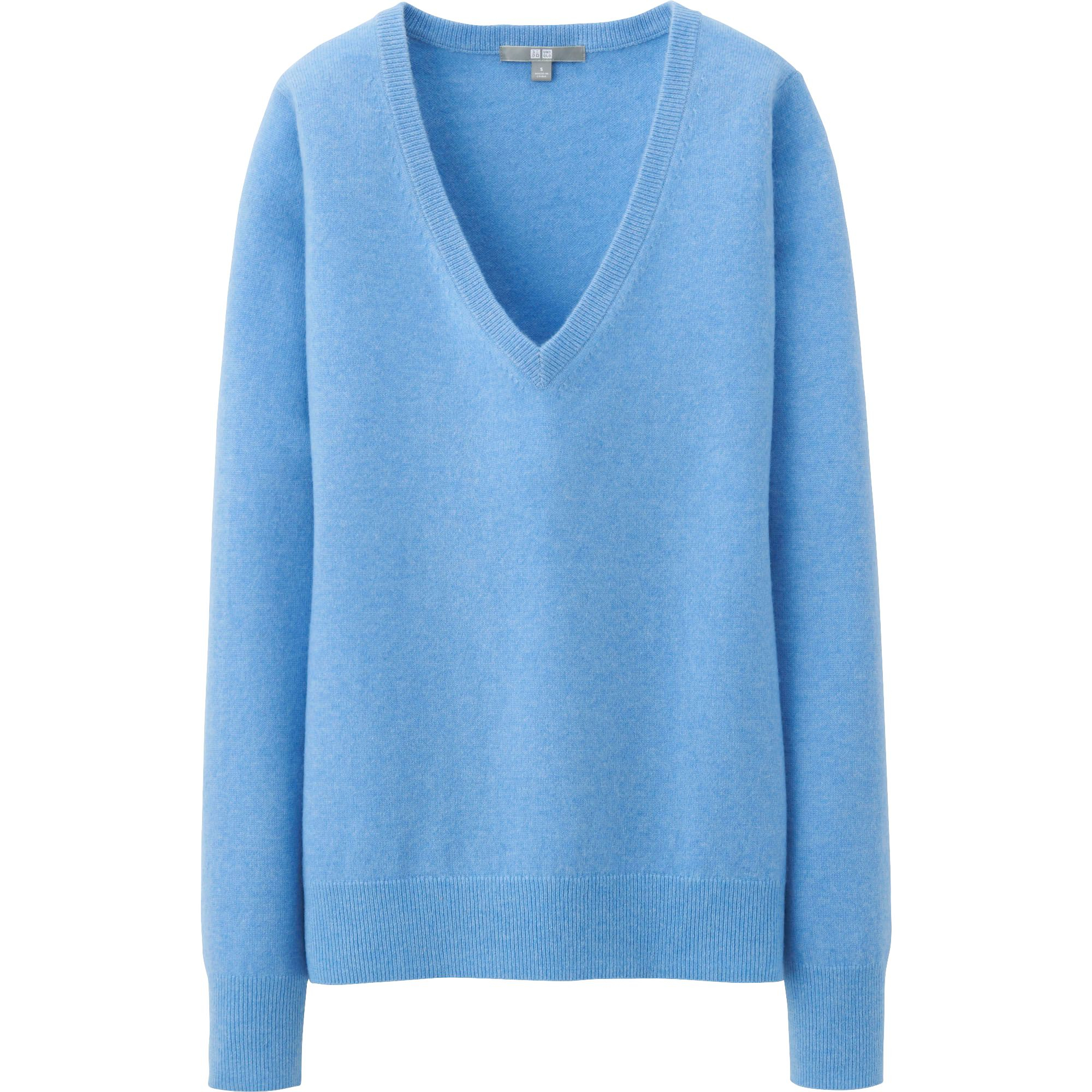 Uniqlo Women Cashmere V Neck Sweater in Blue for Men | Lyst