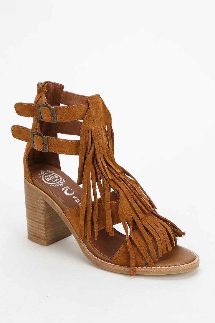 fringe sandals lyst jeffrey cbell dodge fringe heeled sandal in brown fringe sandals lyst jeffrey cbell dodge fringe heeled sandal in brown