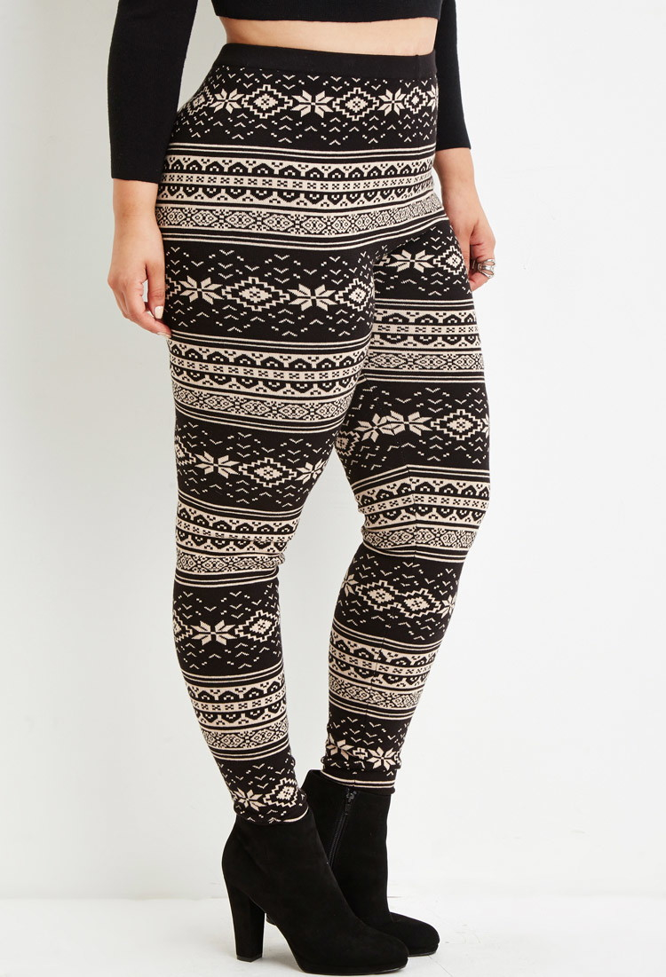 Forever 21 Fair Islepatterned Leggings in Black Lyst