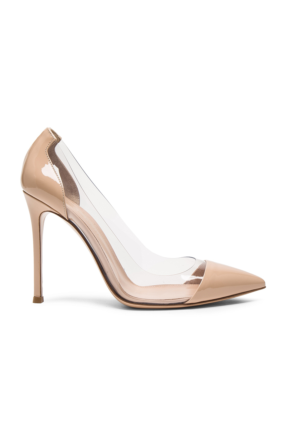 Gianvito rossi Patent Leather Plexi Court Shoes in Natural | Lyst