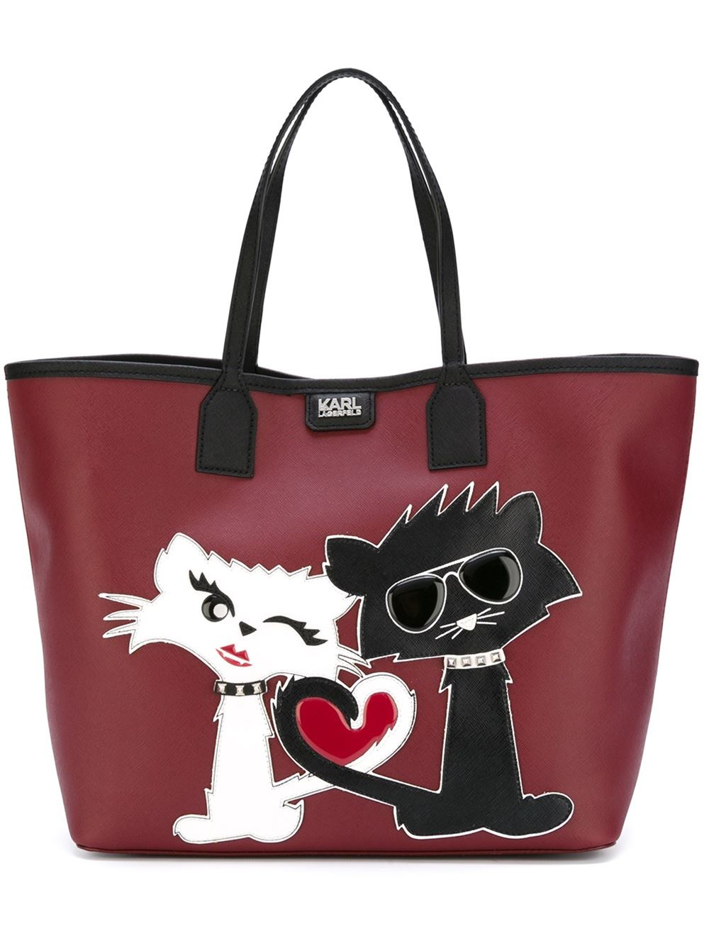 Karl Lagerfeld Cat Appliqué Shopping Tote in Red Lyst