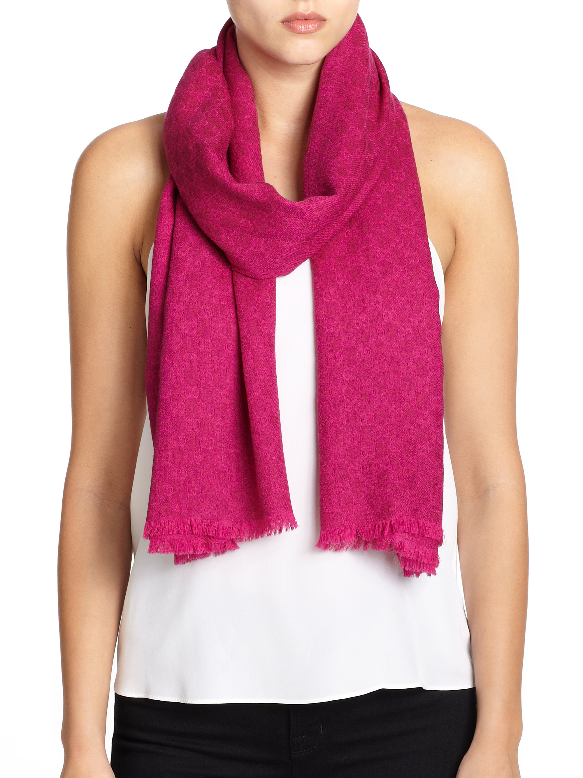 gucci scarf wool silk