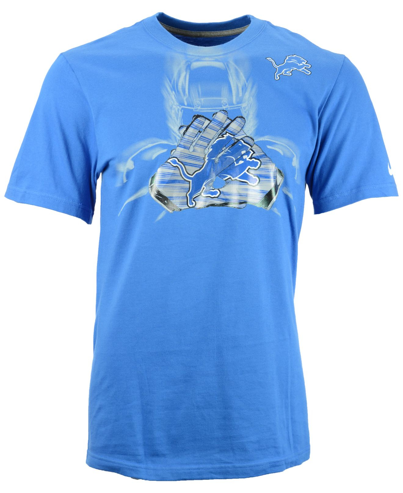 Nike Men\u0026#39;s Short-sleeve Detroit Lions Glove T-shirt in Blue for ...  