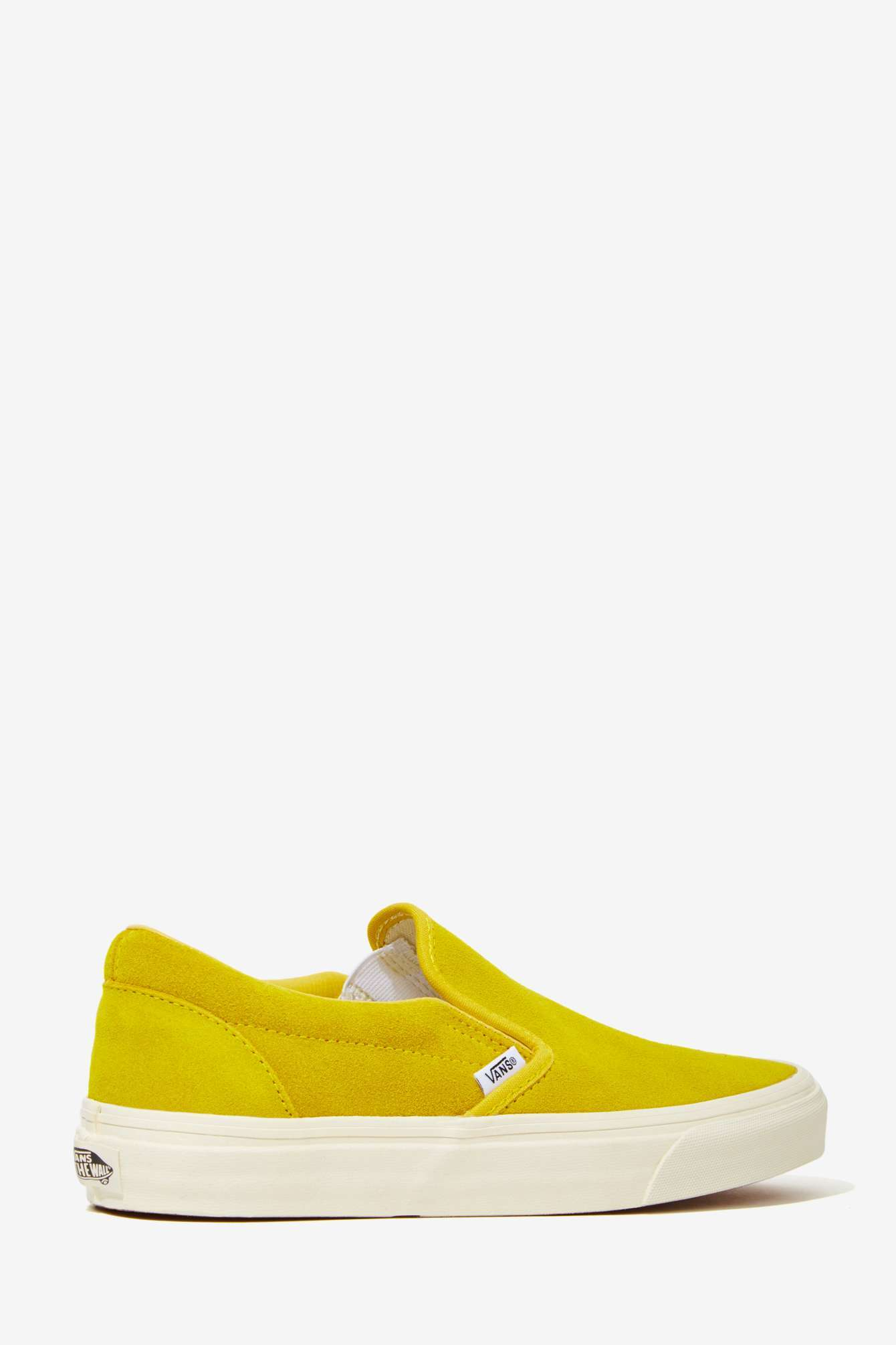 mustard slip on shoes