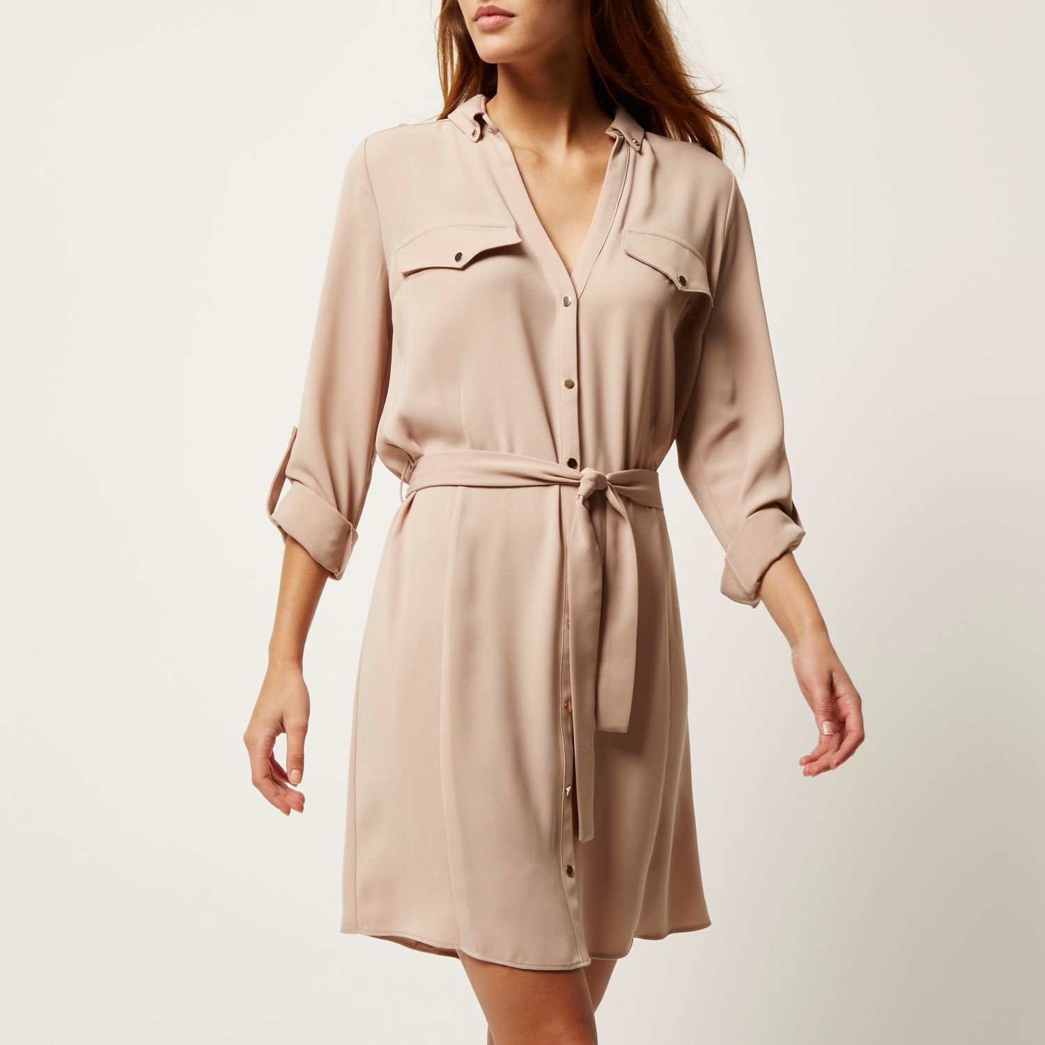 shirt dress beige