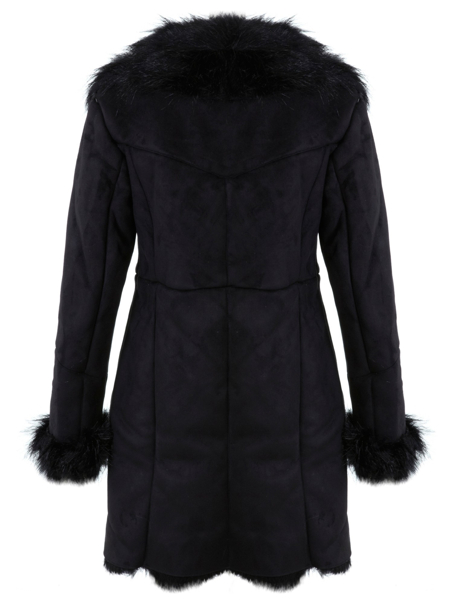 Miss Selfridge Faux Fur Shearling Coat in Black Lyst