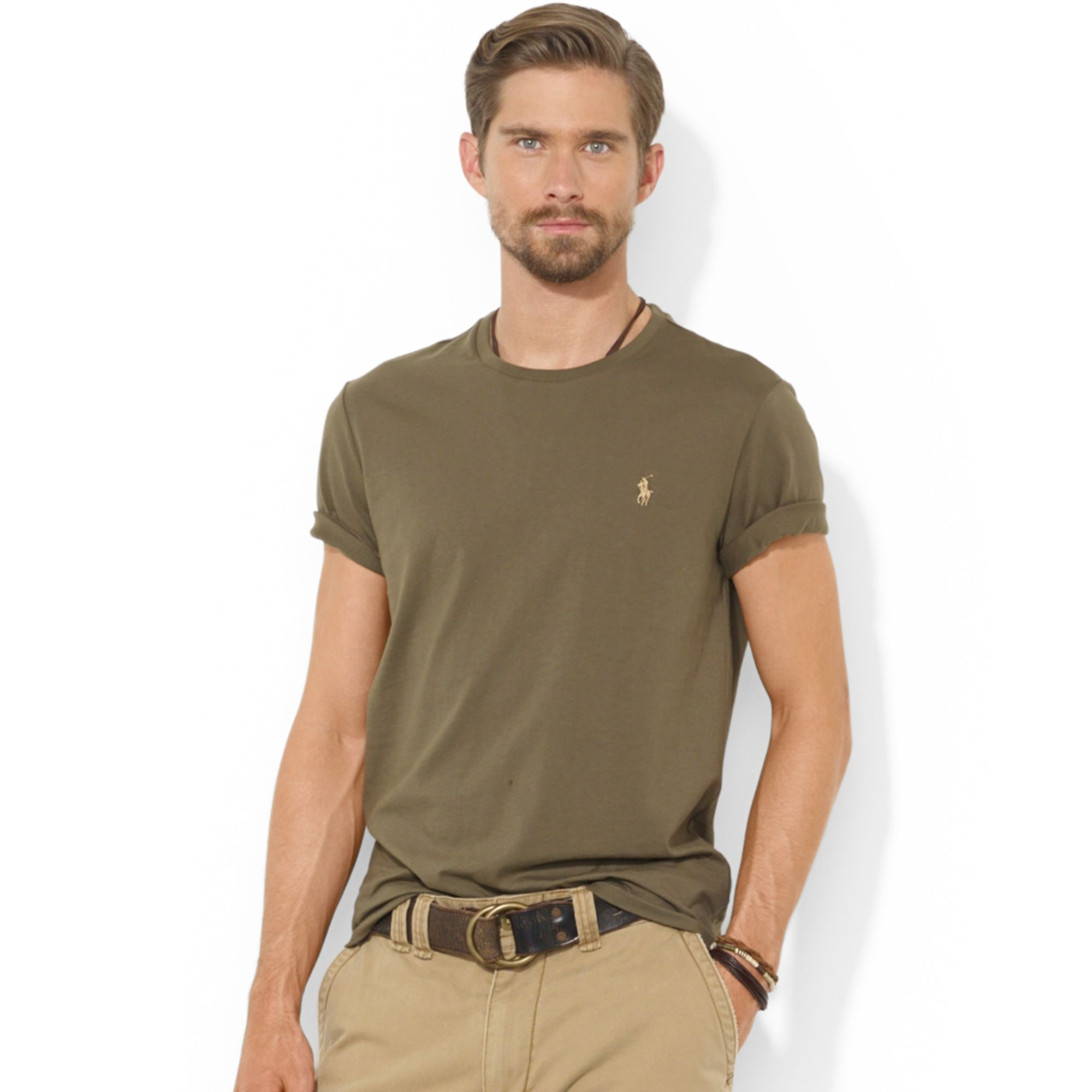 khaki ralph lauren t shirt