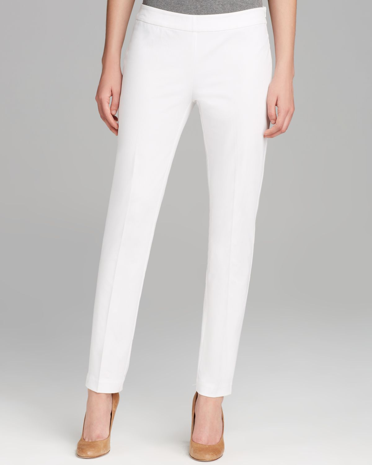 white skinny ankle pants