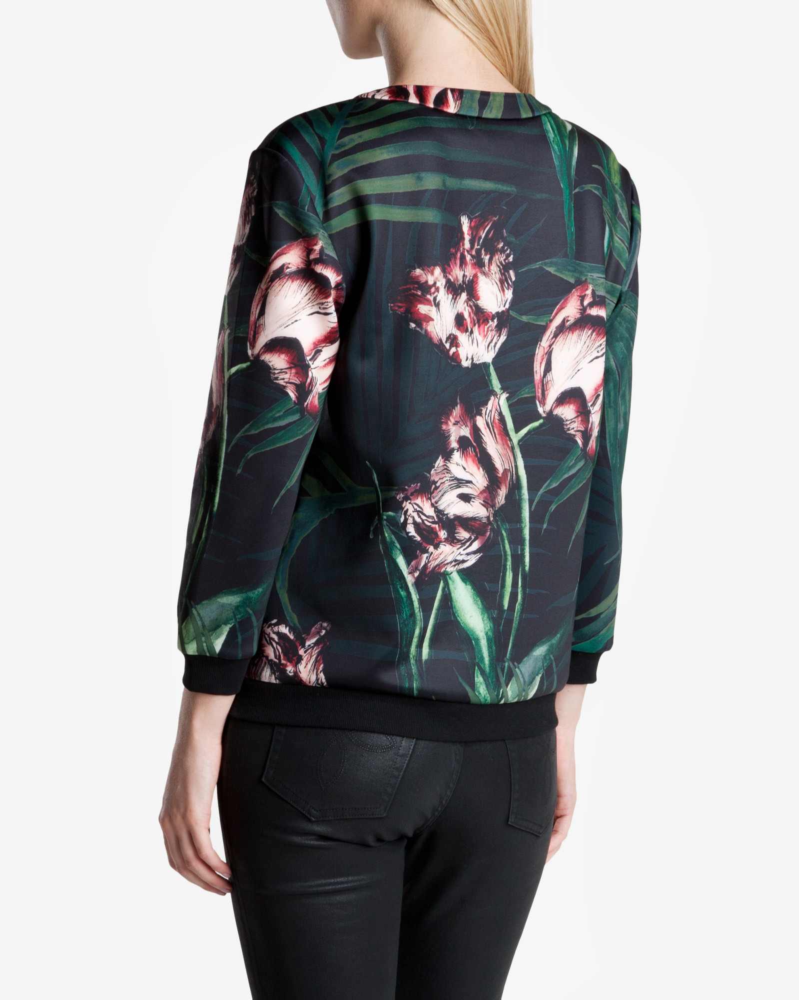 Ted Baker Palm Floral Print Jumper in Black (Green) Lyst