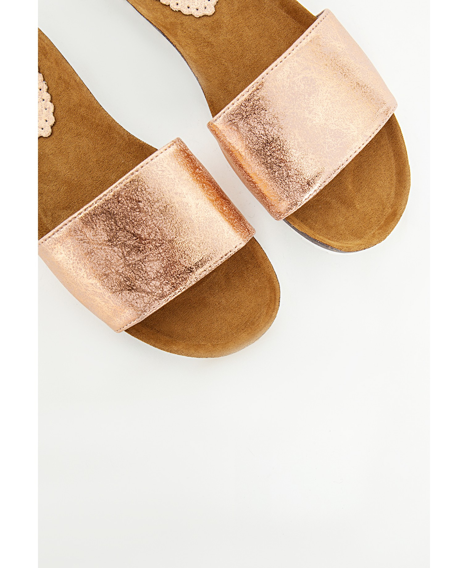gold one strap sandal