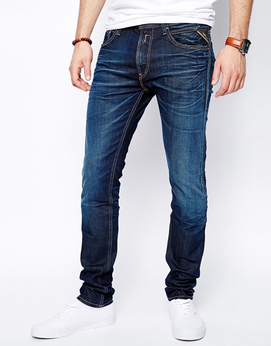 Replay Denim Jeans Jondrill Skinny Fit Stretch Dark 3d Wash in Blue for ...