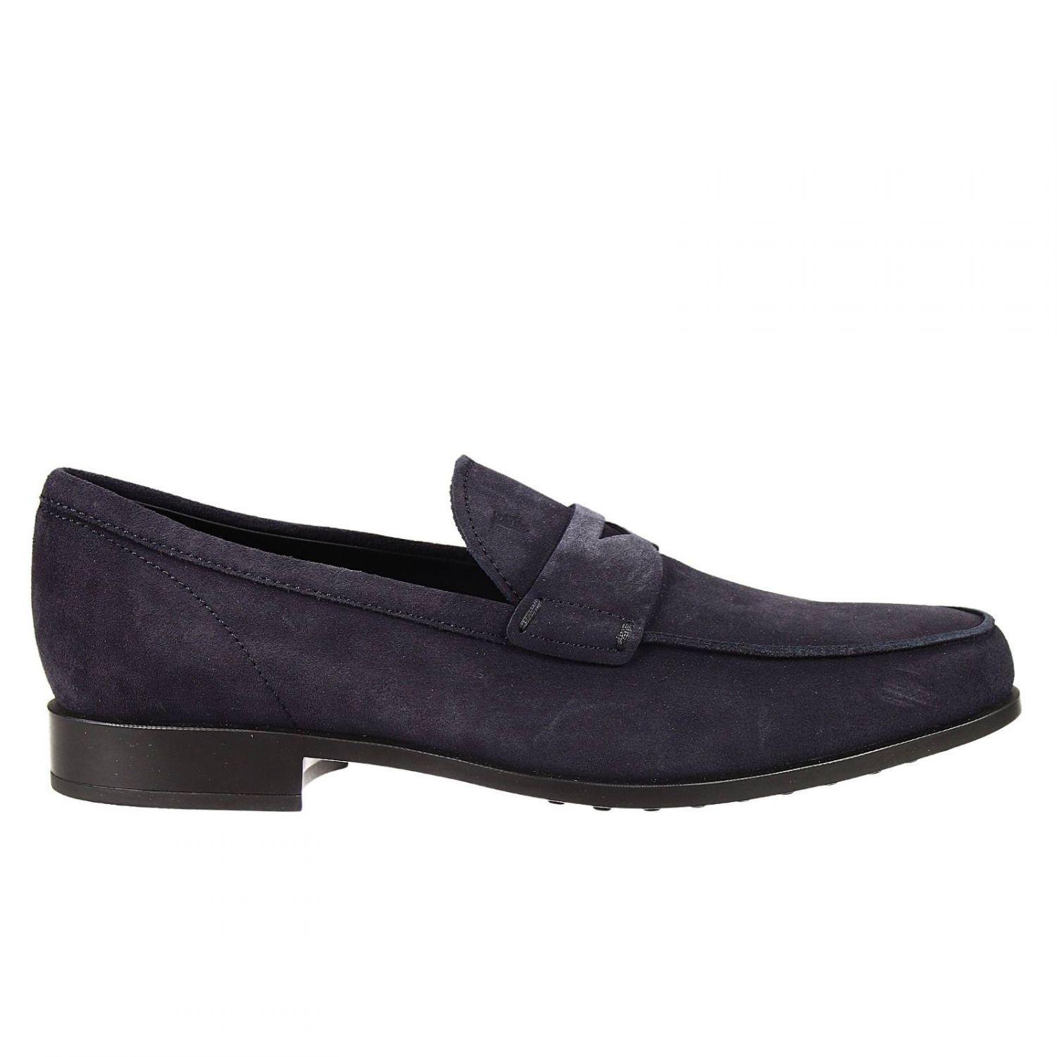 Tod's Shoes Penny Loafer Rubber Sole Suede in Blue for Men