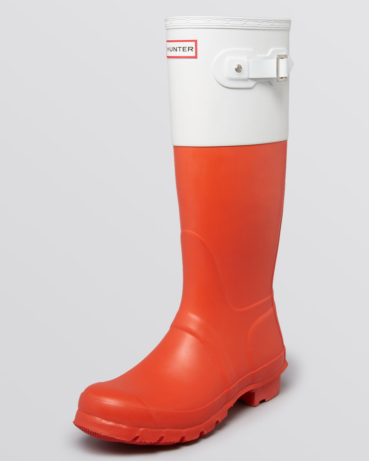 HUNTER Rain Boots Original Color Block in Clementine ...