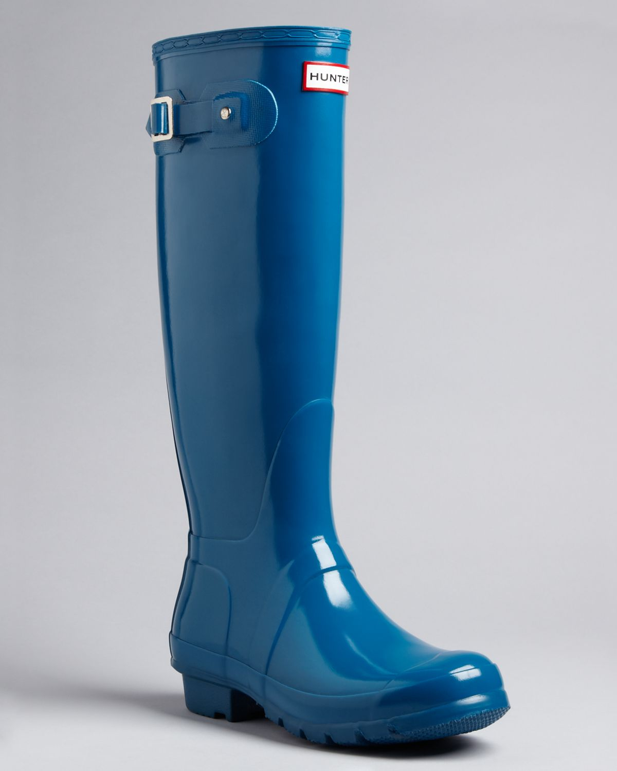 HUNTER Rain Boots Original Tall Gloss in Blue | Lyst