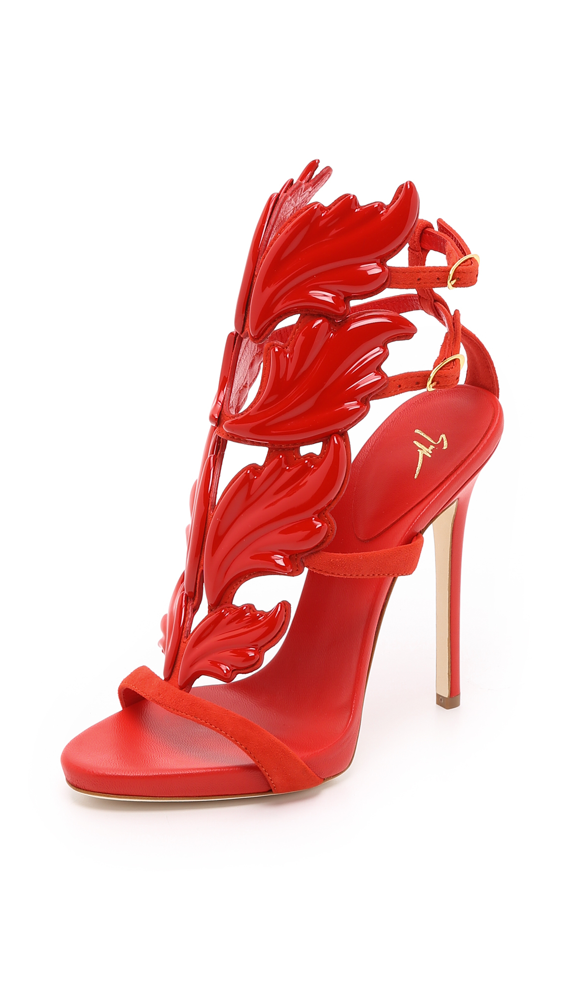 Giuseppe Zanotti Metal Wing Sandals in Red | Lyst