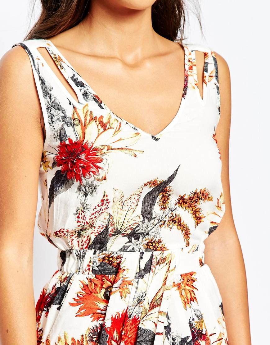 warehouse white floral dress