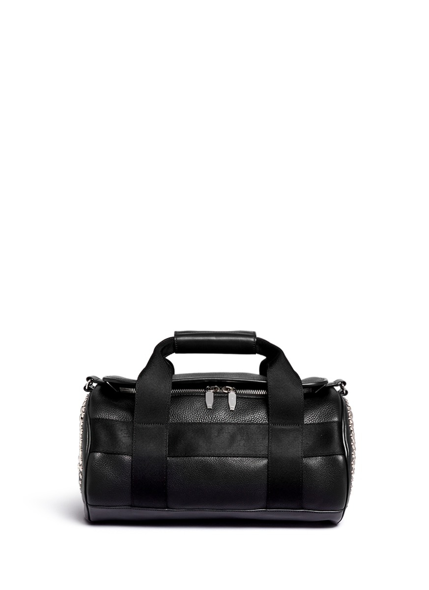 small leather duffle