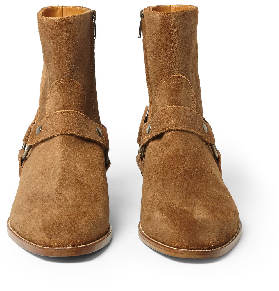 saint laurent suede boots