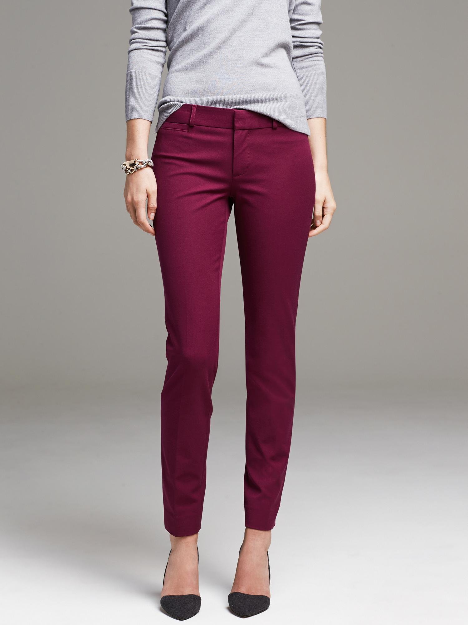 Banana republic Sloan-fit Slim Ankle Pant in Red (Lingonberry) | Lyst