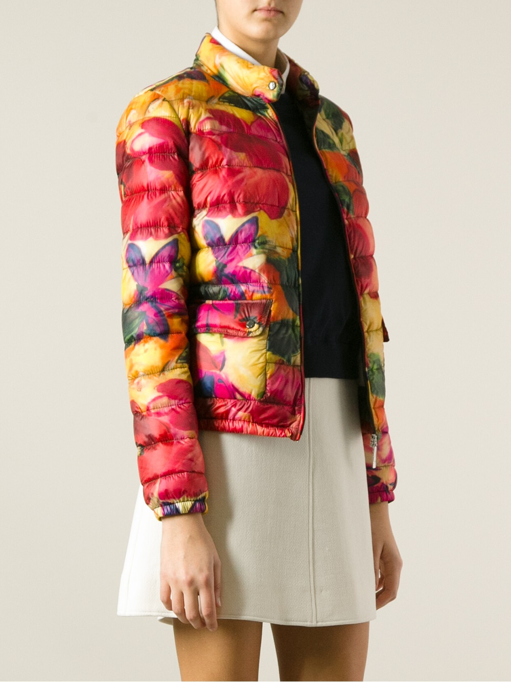 Moncler Floral Print Padded Jacket - Lyst