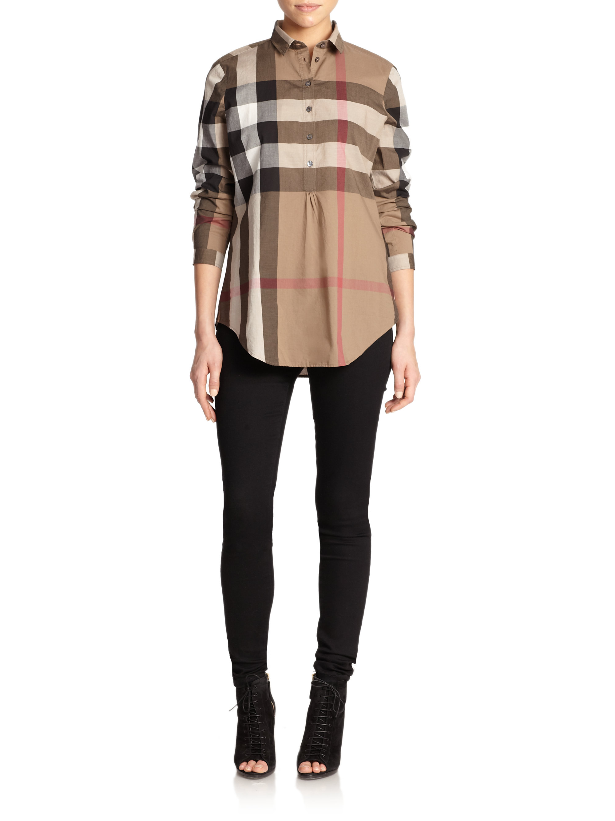 Burberry brit Check Tunic in Brown (TAUPE BROWN) | Lyst