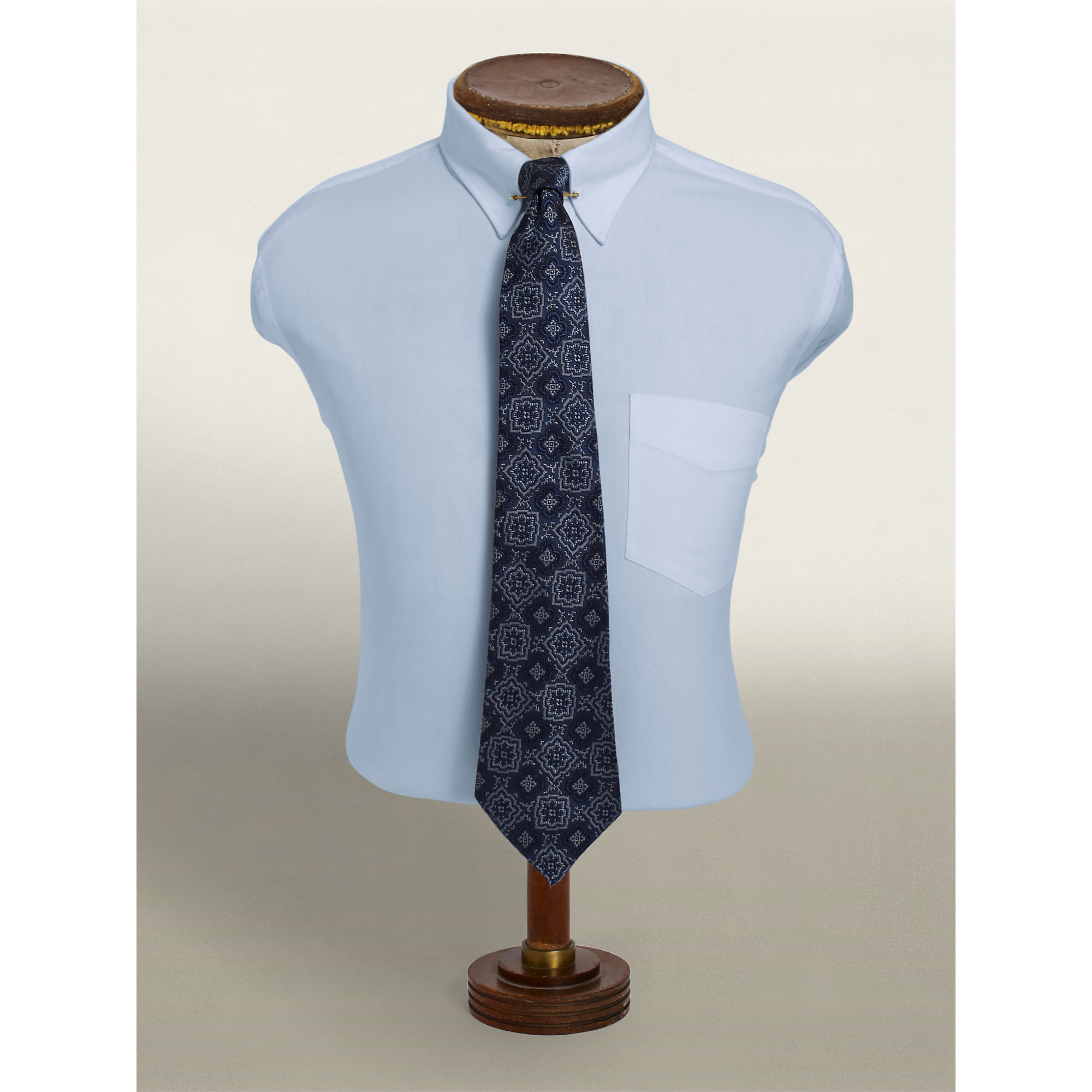 RRL Handmade Floral Silk Tie in Blue 