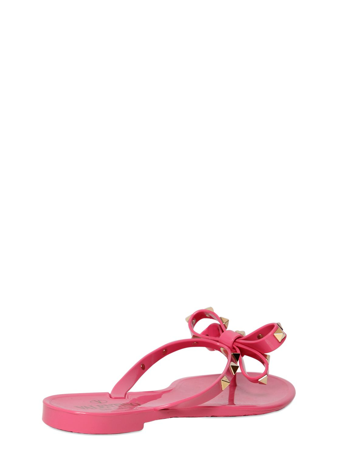 Valentino Rockstud Flip Flops With Bow in Light Pink (Pink) Lyst