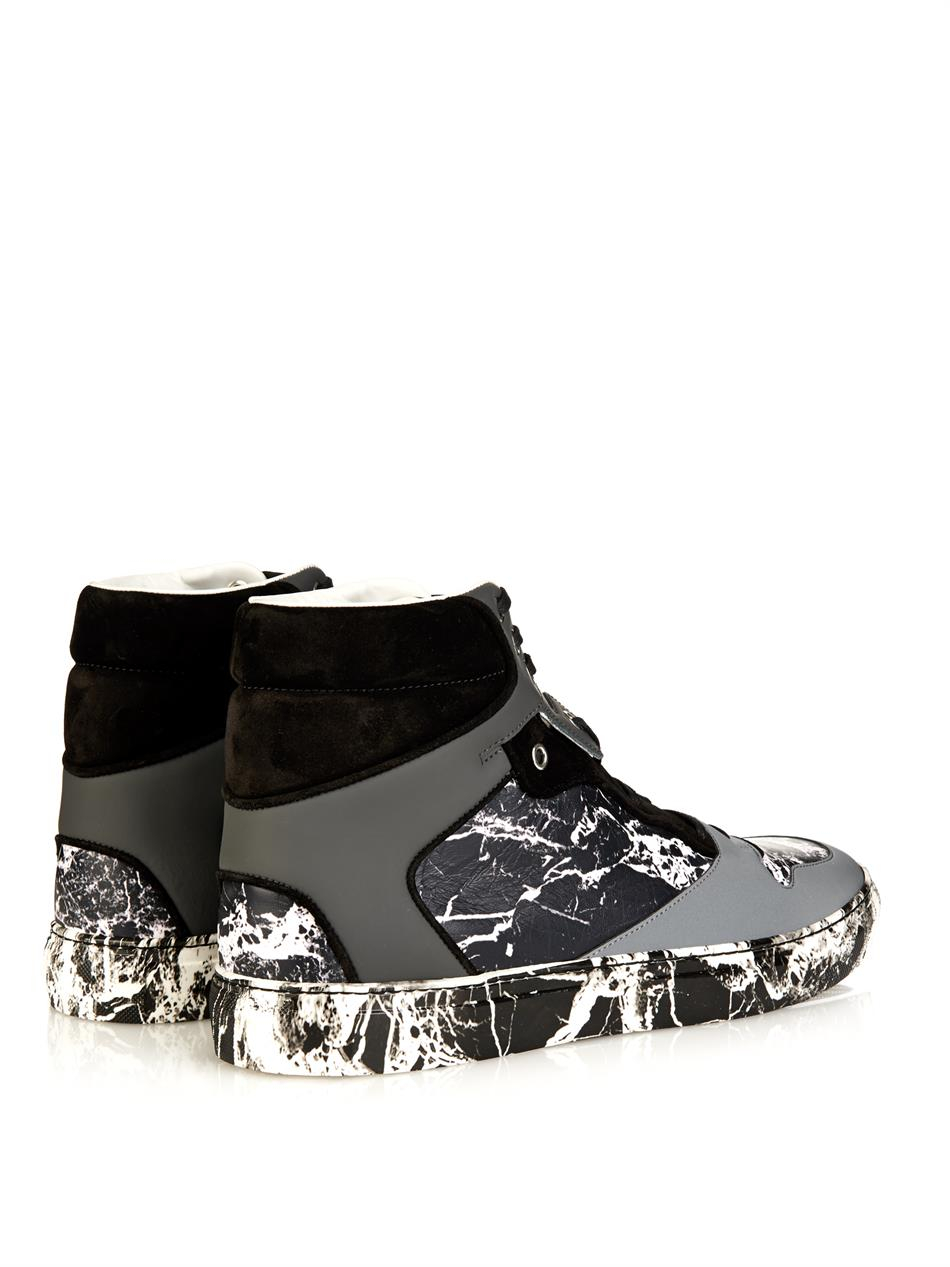 Balenciaga Marble-Effect High-Top 