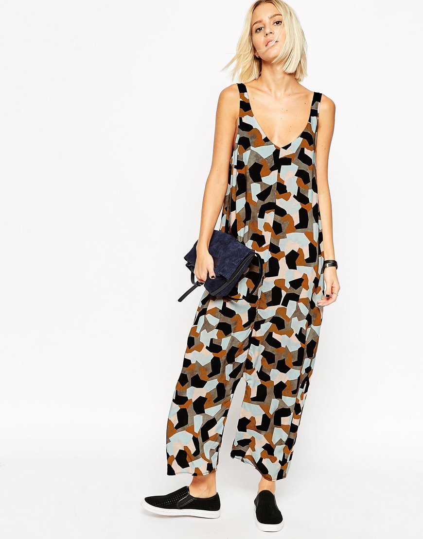 abstract print jumpsuit