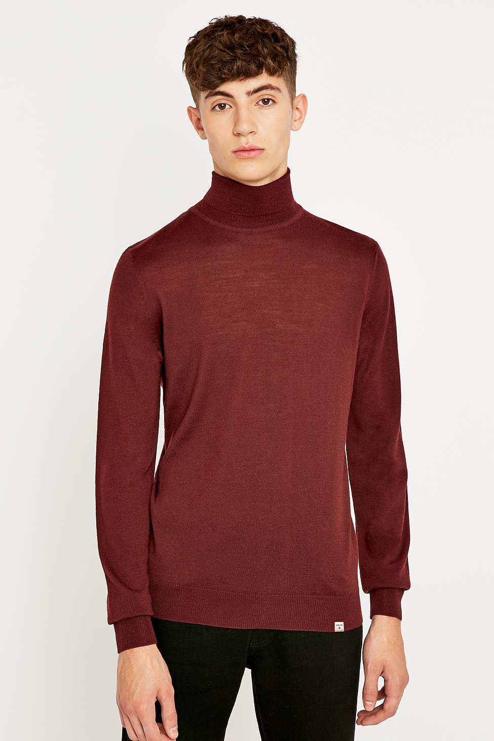 maroon roll neck