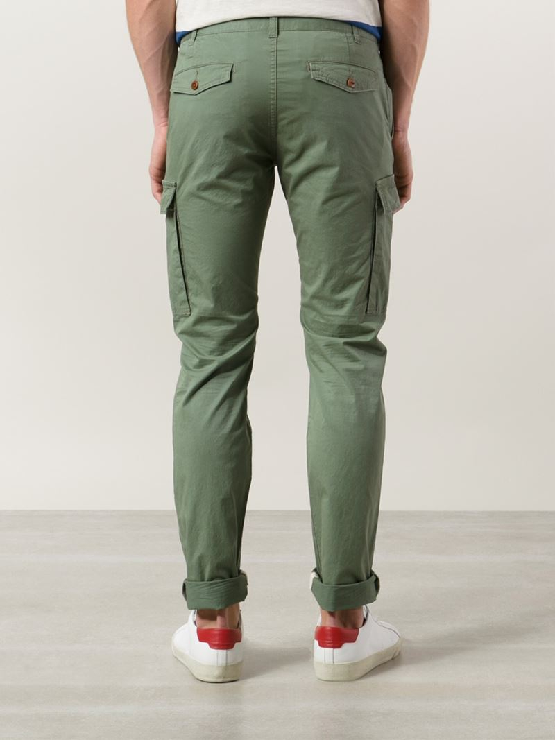 Lyst - Closed Slim Fit Cargo Trousers in Green for Men