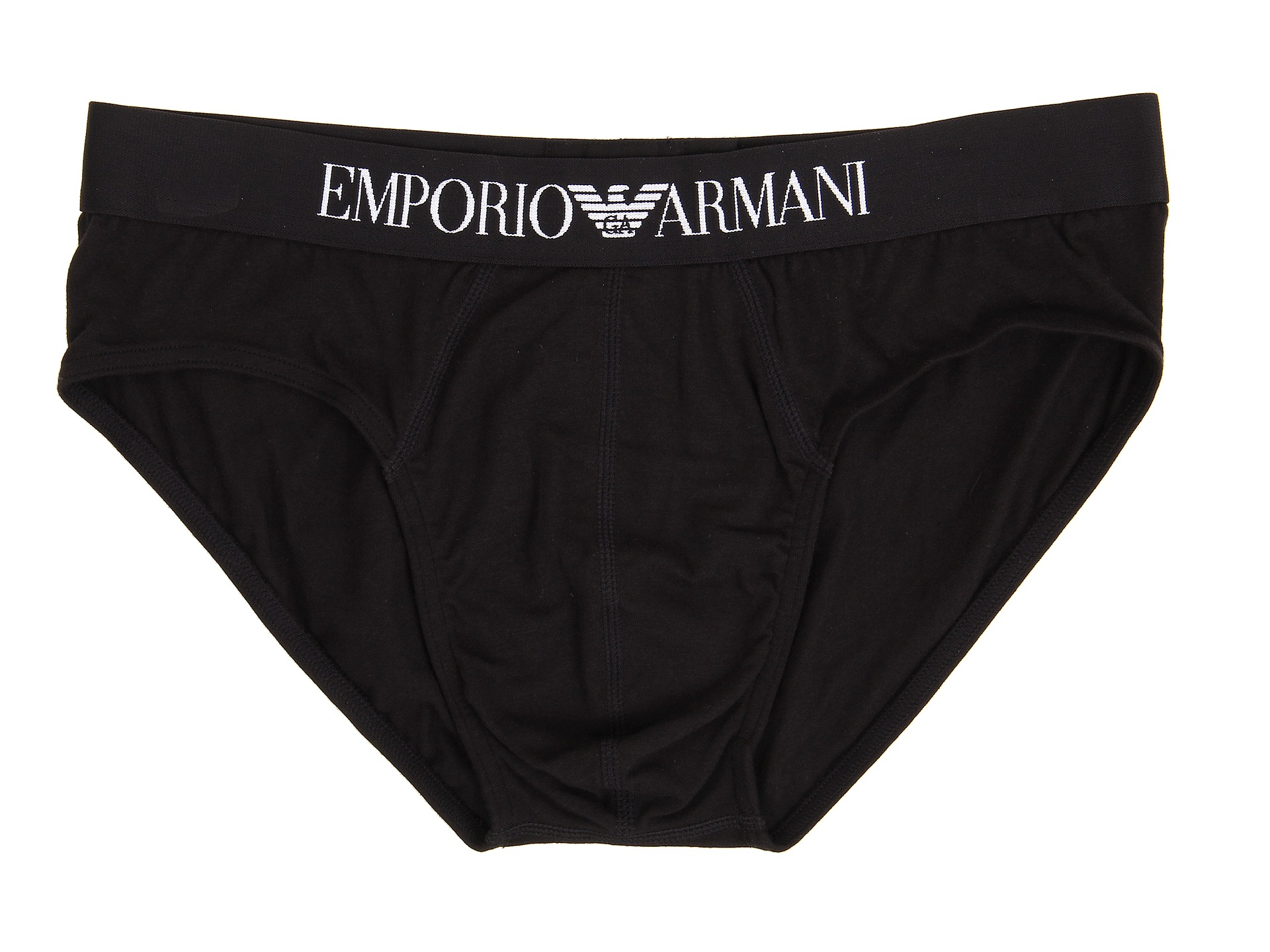Emporio Armani Stretch Cotton Classic Brief in Black for Men | Lyst