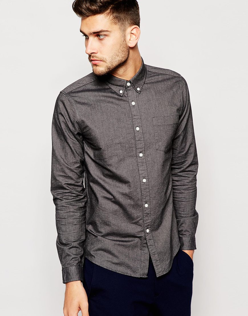 charcoal oxford shirt