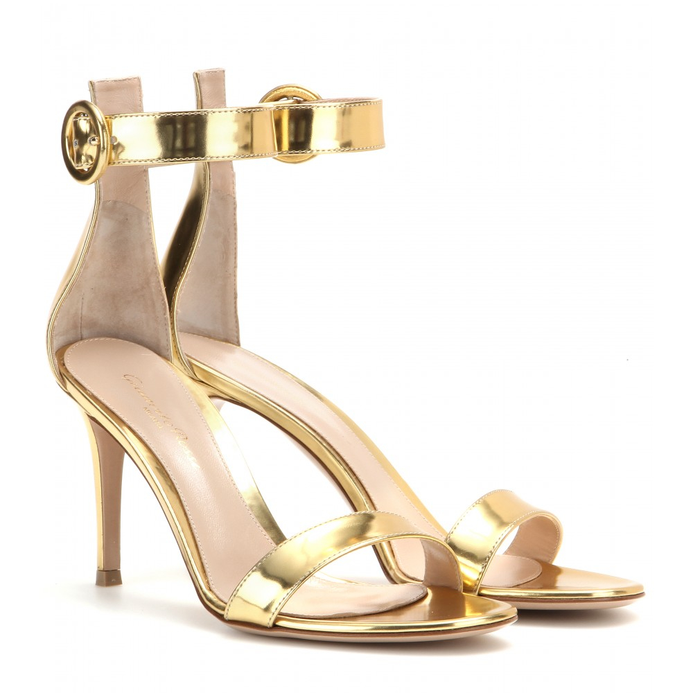 gianvito rossi metallic sandals