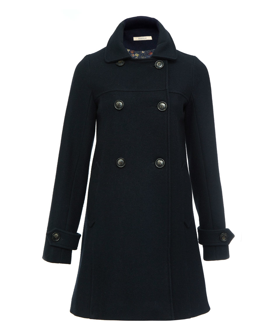 Womens Navy Pea Coat With Hood Tradingbasis Gallery